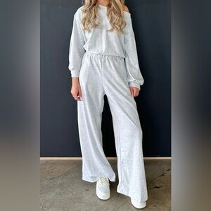 Gray cotton open back jumpsuit